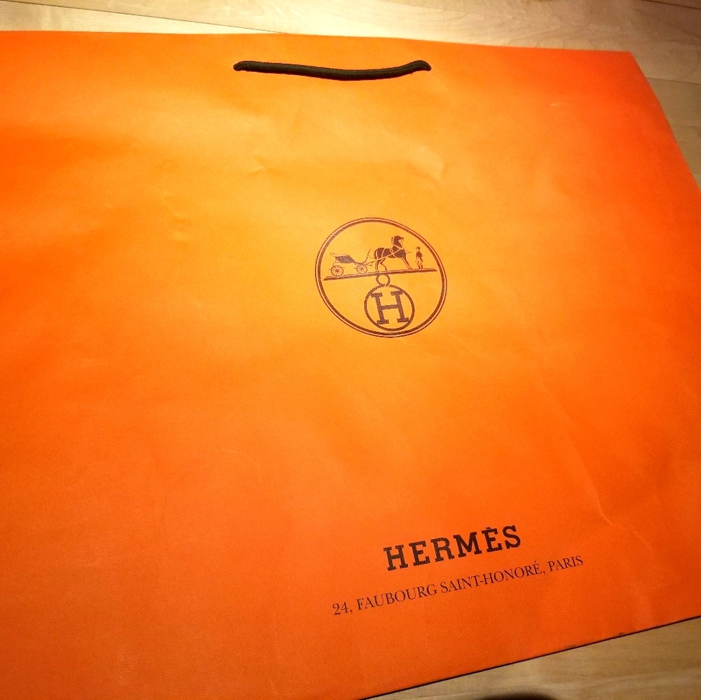 Hermes Orange gift paper bag for birkin or Kelly
